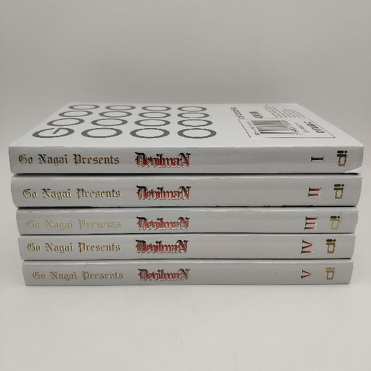 manga devilman, serie completa, bianco e nero, scritta rossa, edizione d/books