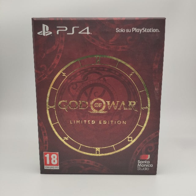 God Of War Limited Edition PS4 Playstation 4 PAL ITA, copertina rosso scuro, con simbolo e scritta dorata