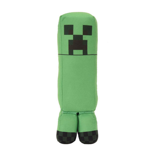 Peluche alto 45 centimetri del personaggio Creeper dal videogioco Minecraft, colore verde.