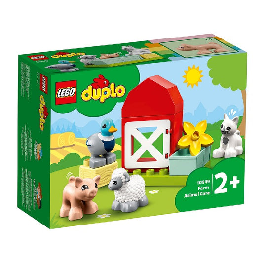Confezione originale Lego con loghi Duplo colori verde azzurro bianco animali fattoria