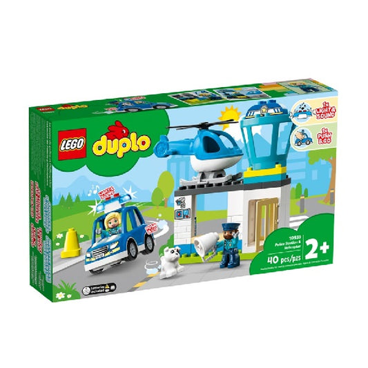 Confezione originale Lego con loghi Duplo stazione polizia elicottero colori verde bianco azzurro