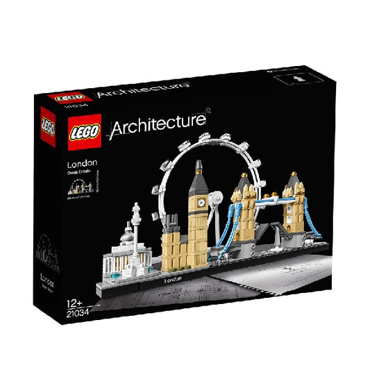 Confezione originale Lego con loghi architecture londra colori rosso nero grigio bianco blu