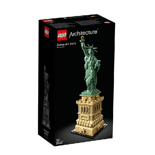 Confezione originale Lego con loghi architecture statua della liberta' colori rosso nero verde marroncino