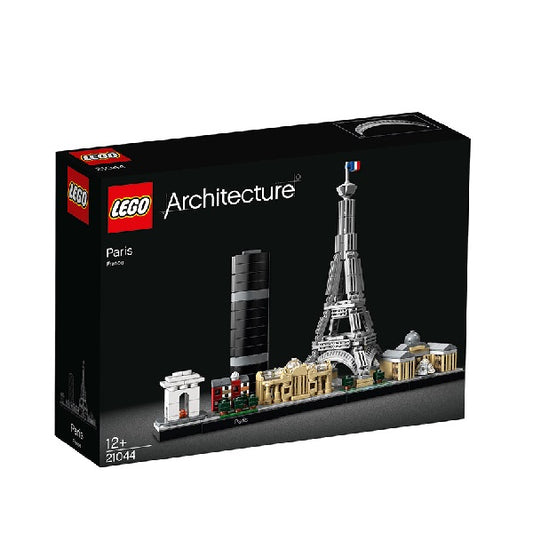 Confezione originale Lego con loghi architecture parigi colori rosso nero grigio bianco