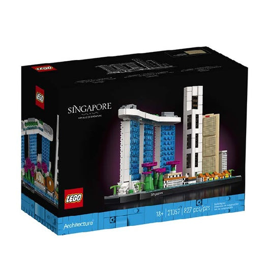 Confezione originale Lego con loghi architecture singapore colori nero bianco blu