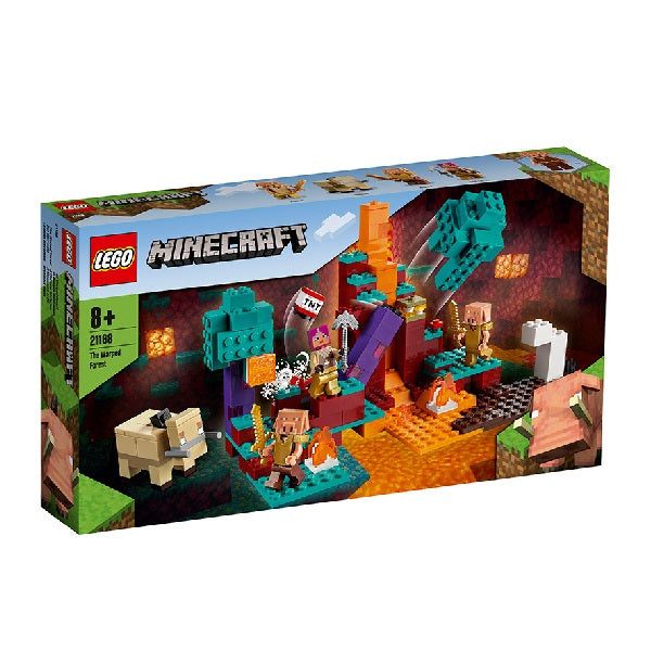 Confezione originale Lego con loghi minecraft la warped forest colori blu giallo bianco