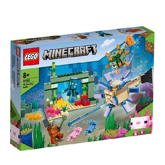 Confezione originale Lego Minecraft battaglia del guardiano, colore verde e azzurro