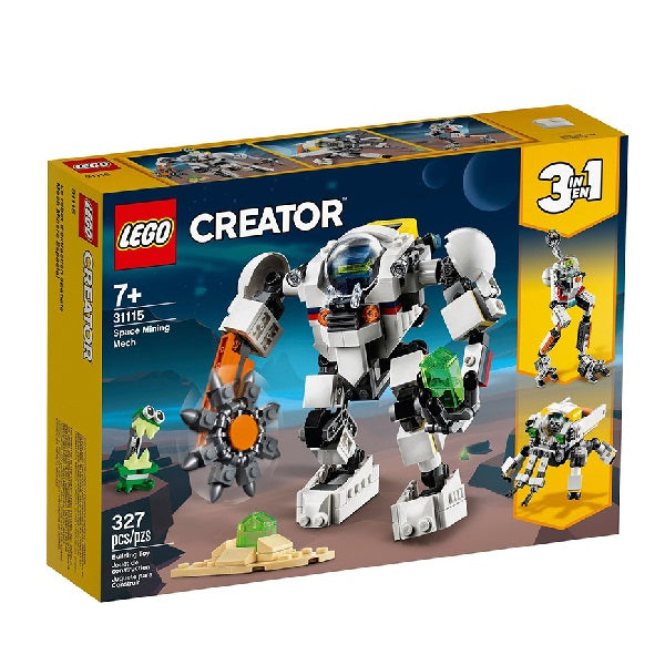 Confezione originale Lego con loghi creator mech estrazioni spaziali colori giallo blu biancco