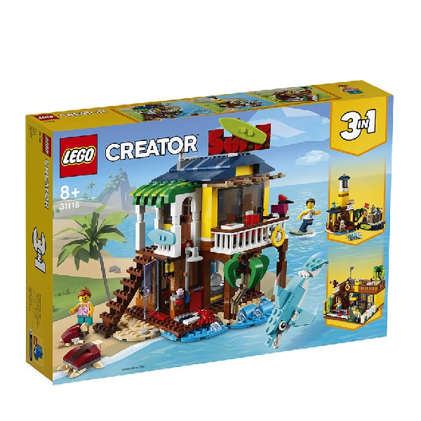 Confezione originale Lego con loghi creator surfer beach house colori azzurro verde marrone bianco