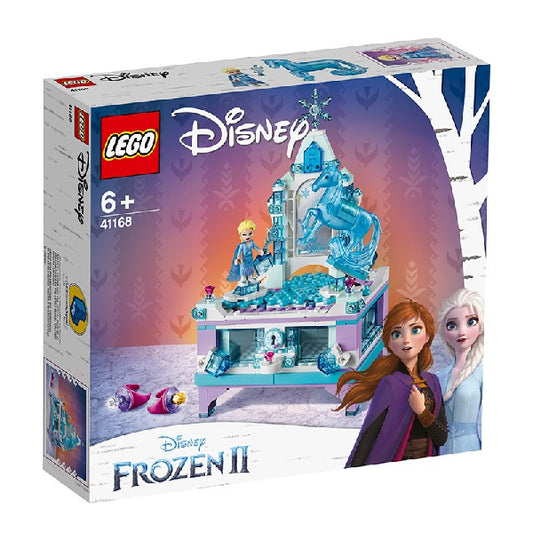 Confezione originale Lego con loghi Frozen 2 portagioielli di Elsa colori azzurro viola bianco