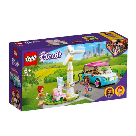 Confezione originale Lego con loghi friends auto elettrica Olivia colori viola verde bianco rosa