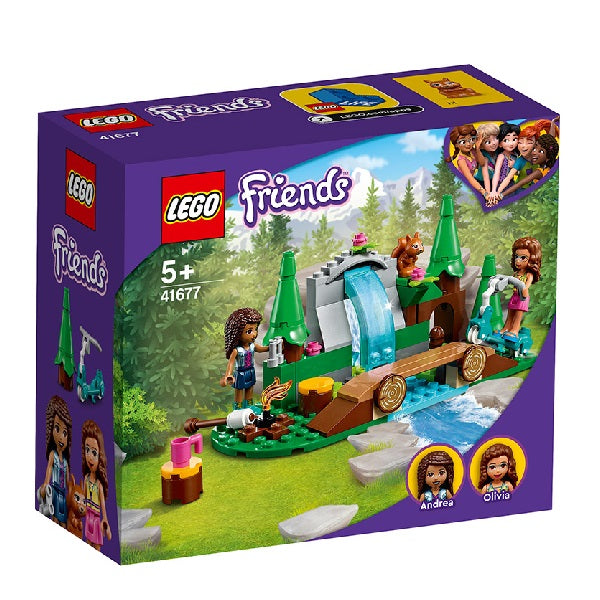 Confezione originale Lego con loghi friends cascata nel bosco colori viola verde azzurro marrone