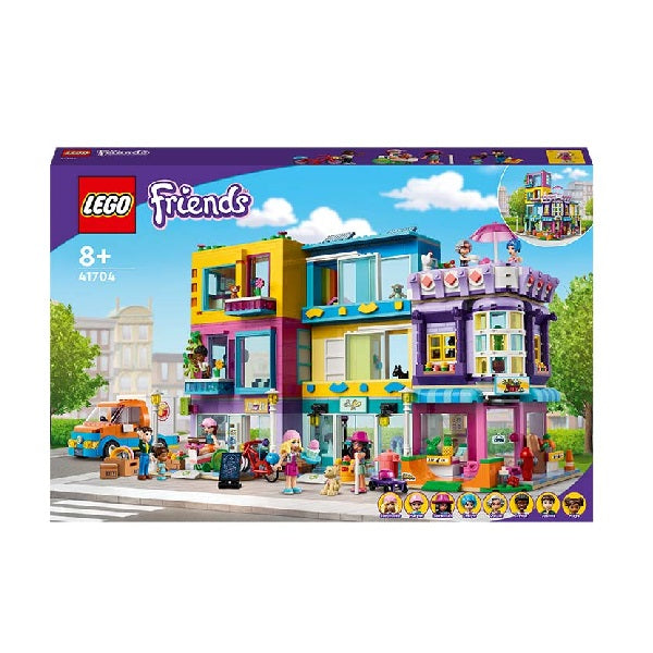 Confezione originale Lego con loghi friends edificio strada principale colori azzurro giallo viola bianco