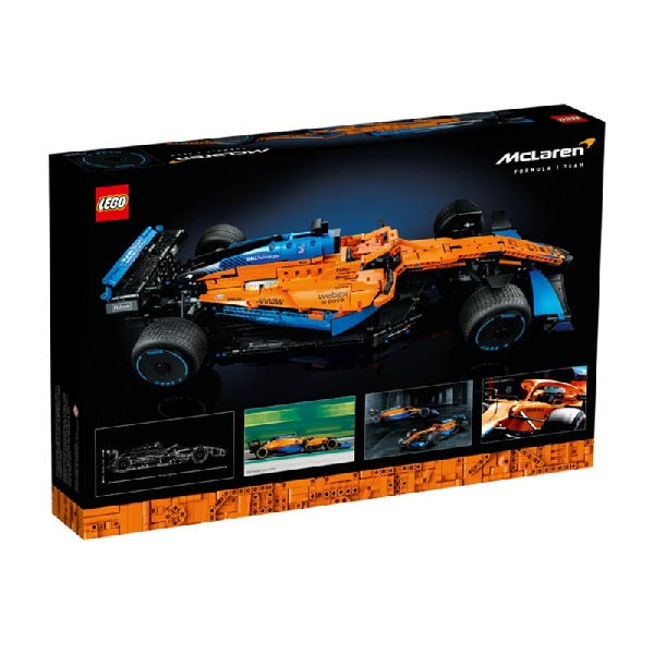 Confezione originale Lego con loghi creator expert F1 McLaren colori arnacio nero azzurro