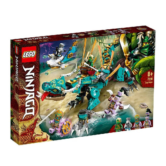 Confezione originale Lego con loghi nijago dragone della giungla colori azzurro rosso bianco verde