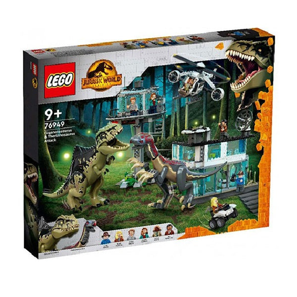 Confezione originale Lego con loghi jurassic world Gigantosaurus Attack colori rosso giallo verde azzurro