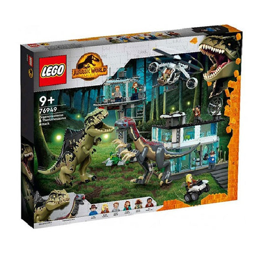 Confezione originale Lego con loghi jurassic world Gigantosaurus Attack colori rosso giallo verde azzurro