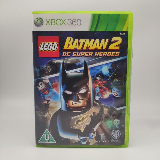Lego Batman 2 DC Super Heroes X360 Xbox 360 Pal Uk , batman , robin, joker, bane, superman in copertina
