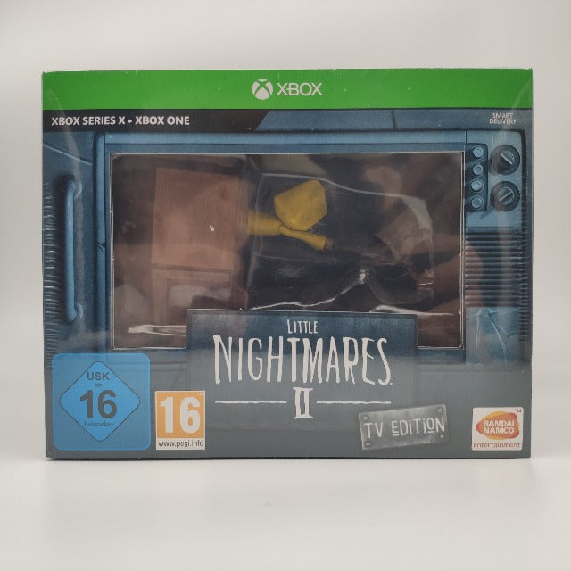 Little Nightmares 2 TV Edition Xbox One/Series X/S, box a forma di tv, striscia verde xbox