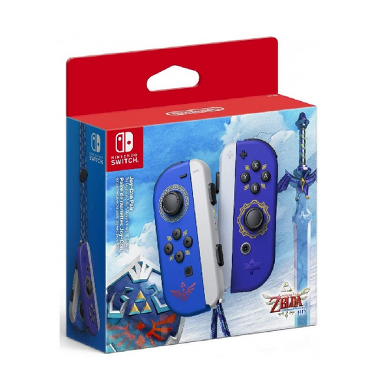 Coppia Joy-Con confezionati per Nintendo Switch in edizione limitata a tema Zelda, colore blu.