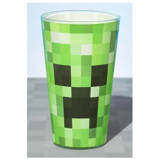 bicchiere minecraft verde a tema creeper