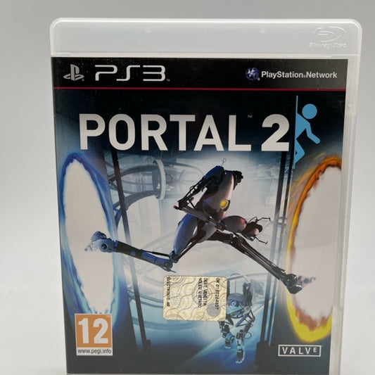 Portal 2 Ps3 Playstation 3 PAL ITA, robot che salta attraverso due portali in copertina