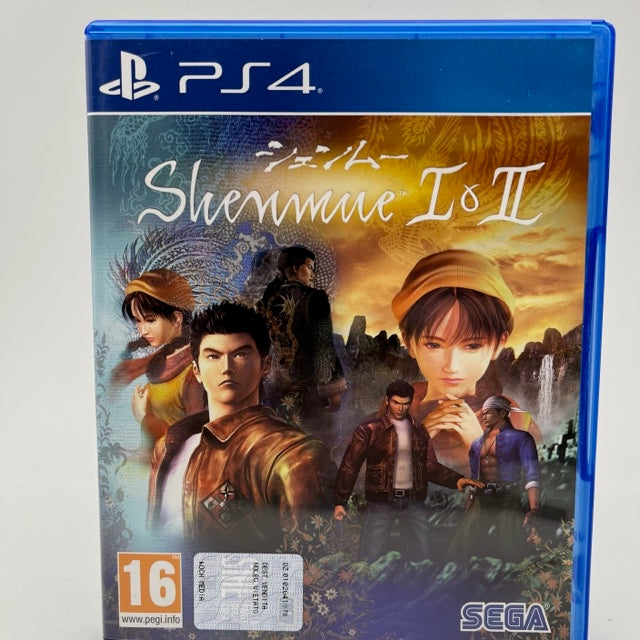 Shenmue 1-2 PS4 Playstation 4 Pal Ita, ryo hazuki ed altri protagonisti in copertina, simbolo drago e fenice con monti e cascata di sfondo