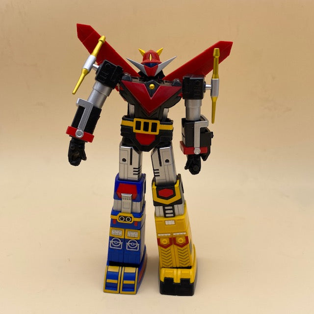 space emperor God Sigma, super robot chogokin, bandai, anno 2015, colori blu,giallo,rosso,nero,argento