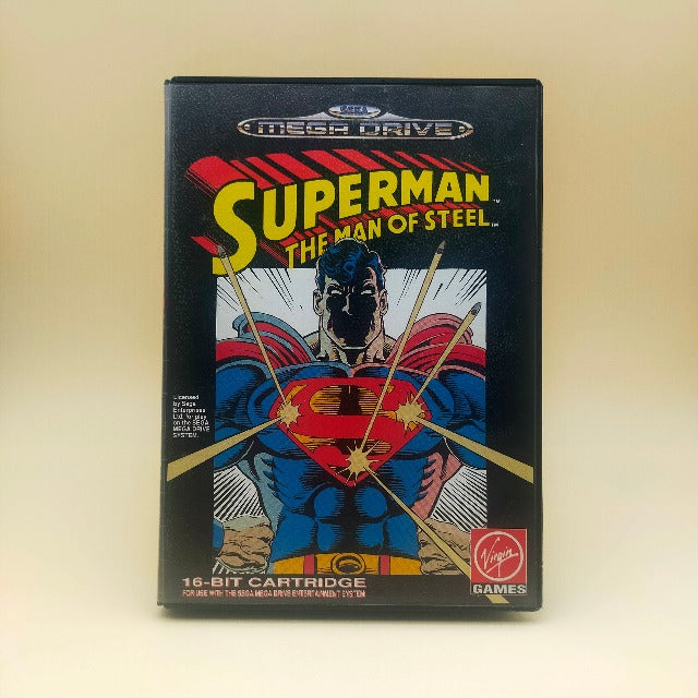 Superman The Man Of Steel Sega Mega Drive Virgin Games Pal , superman in copertina che respinge i proiettili