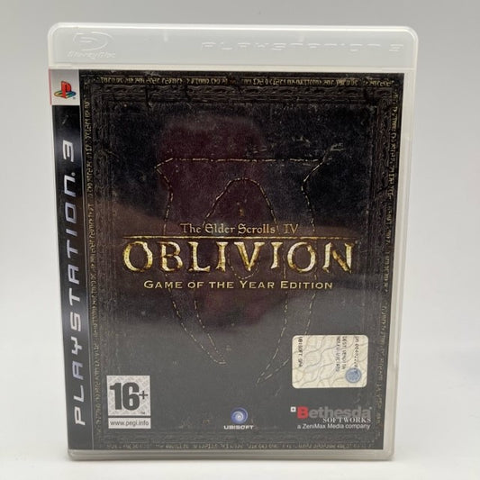 logo The Elder Scrolls IV Oblivion Game of the year edition in caratteri dorati su sfondo nero
