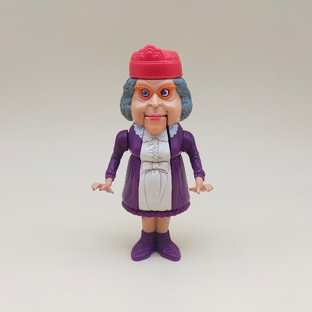 The Real Ghostbusters Granny Lordo Nonna Fantasma Haunted Humans Kenner 1988, altezza 12,5 cm, vestito viola e bianco, cappello rosso