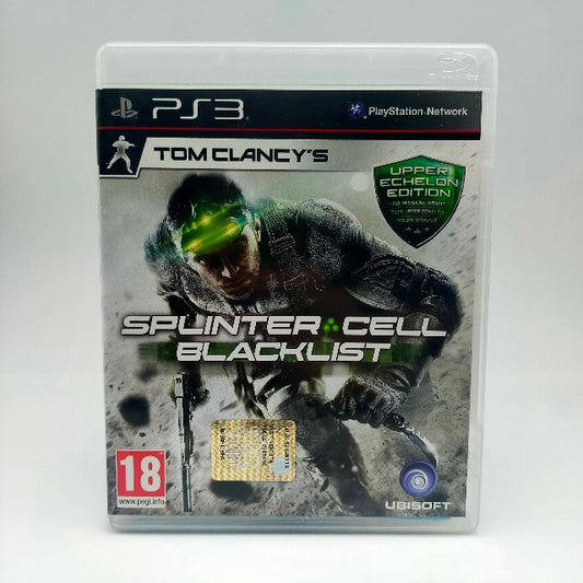 Tom Clancy's Splinter Cell Blacklist PS3 Playstation 3 Ubisoft Pal Ita, sam fisher in movimento con pistola e coltello in mano in copertina