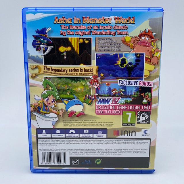 Wonder Boy Asha In Monster World PS4 Playstation 4 PAL UK (USATO)