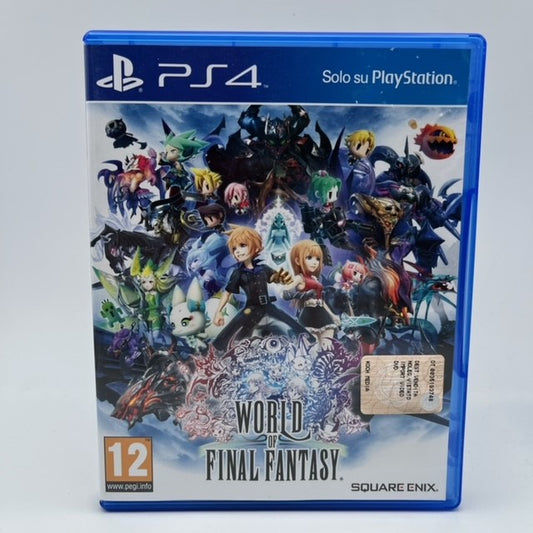 personaggi vari della famosa serie Final Fantasy su sfondo bianco ed azzurro